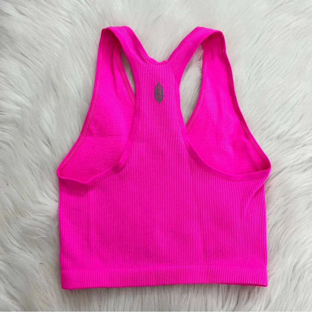 Free People Movement Hot Pink Ribbed Racerback crop top - Image 3