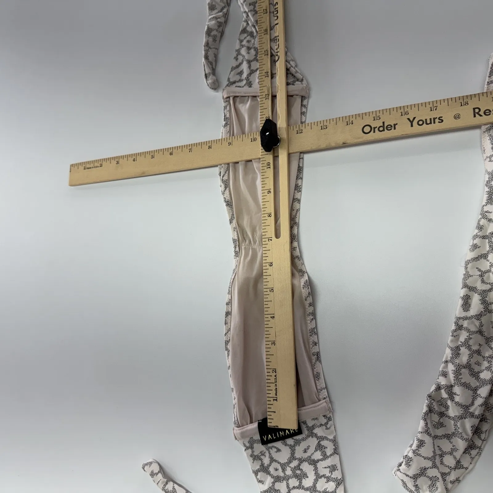 Valimare Bikini Swimsuit Womens Medium Gray Salinas Animal Bandeau Two Piece - Image 9