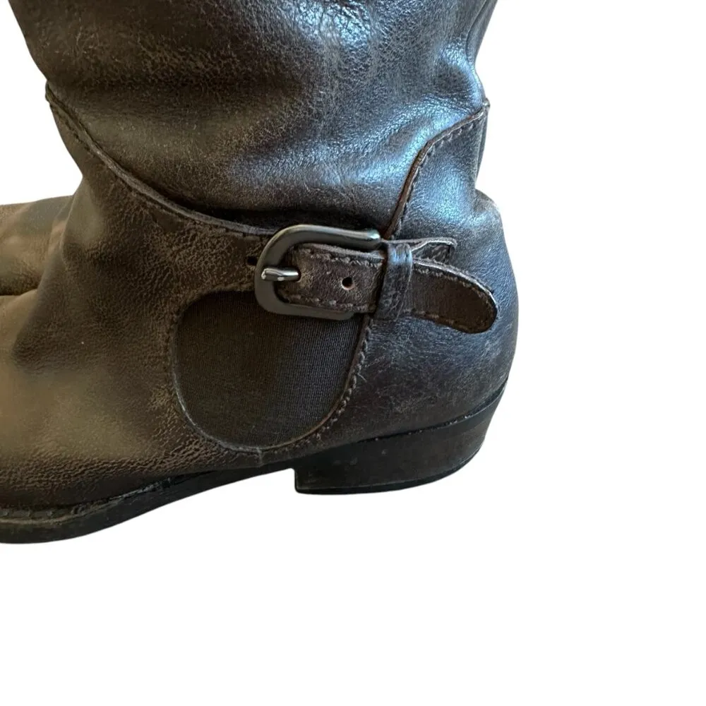 Henry Beguelin Brown Leather Boots Tall Shaft Buckle Luxury Size 36 EU 6 US - Image 2