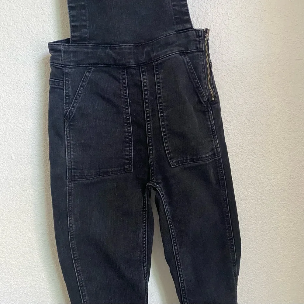 Madewell Black Skinny Overalls in Lunar Wash Size XXS - Image 4
