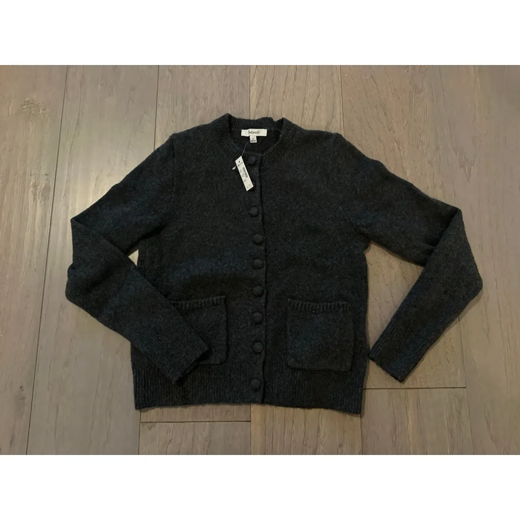 NWT Madewell Patch-Pocket Cotton-Blend Cardigan - Image 4