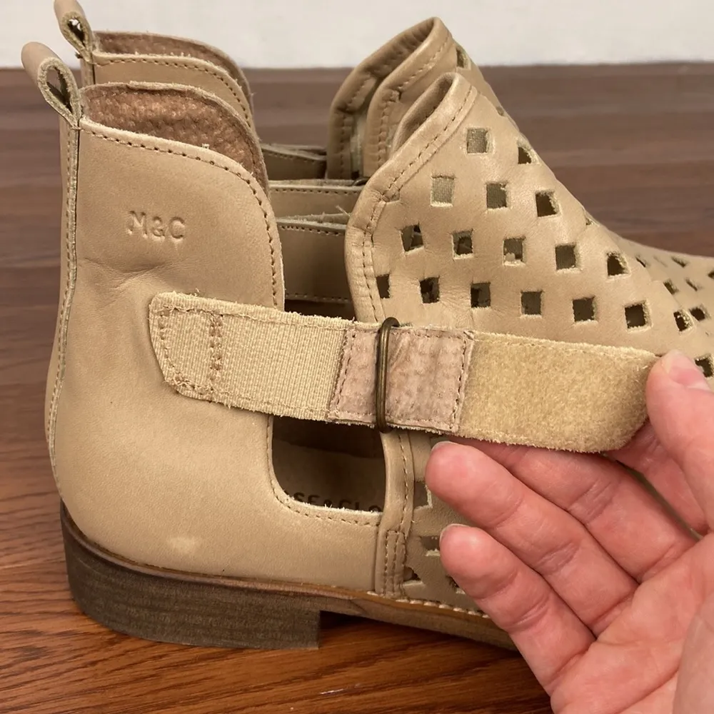 Musse & Cloud - Caila Leather Perforated Festival Ankle Booties in Taupe Sz 10 - Image 6