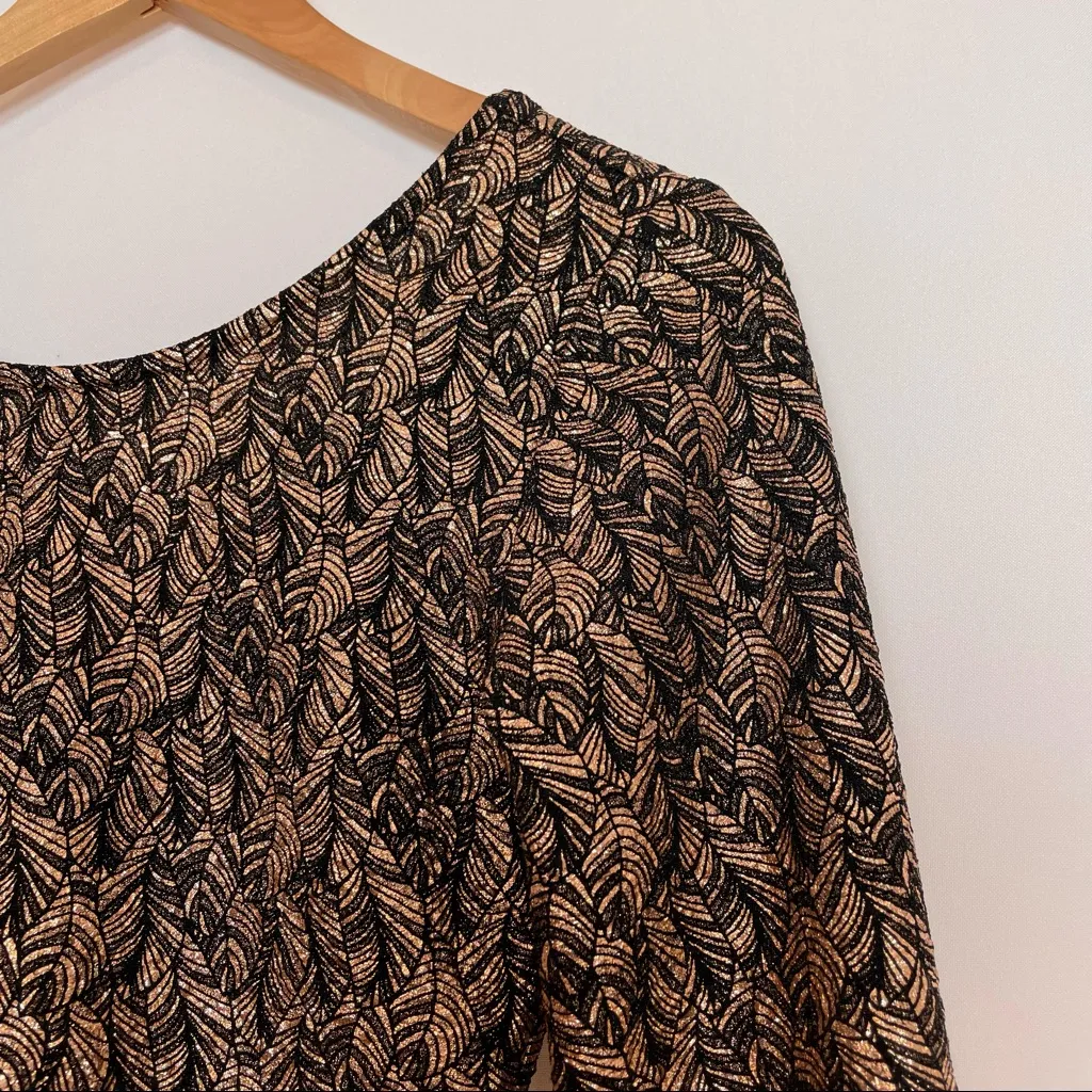 Haute Monde Mini Dress Rose Gold Black Stretch‎ Clubbing Party Scoop Neck Large - Image 6