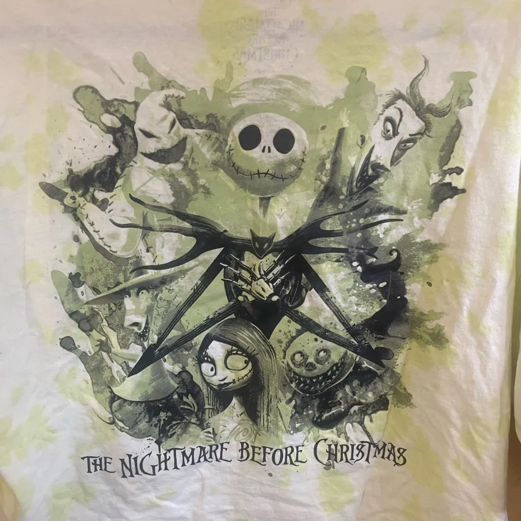 Disney Tie-Dye Nightmare Before Christmas T-Shirt - Yellow and Black - Image 5