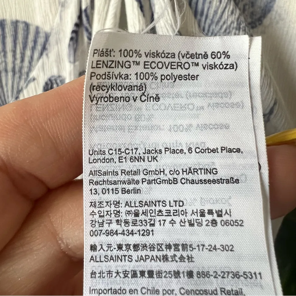 ALL‎ SAINTS Ari Oceano Coastal Mini Beach Wrap Ruffle Dress Women's SIZE 2 beach - Image 7