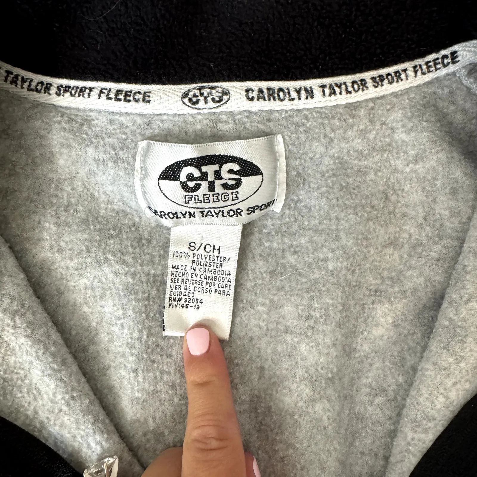 VTG Gray Fleece Vest Women's Size Small Full Zip Up - Image 2