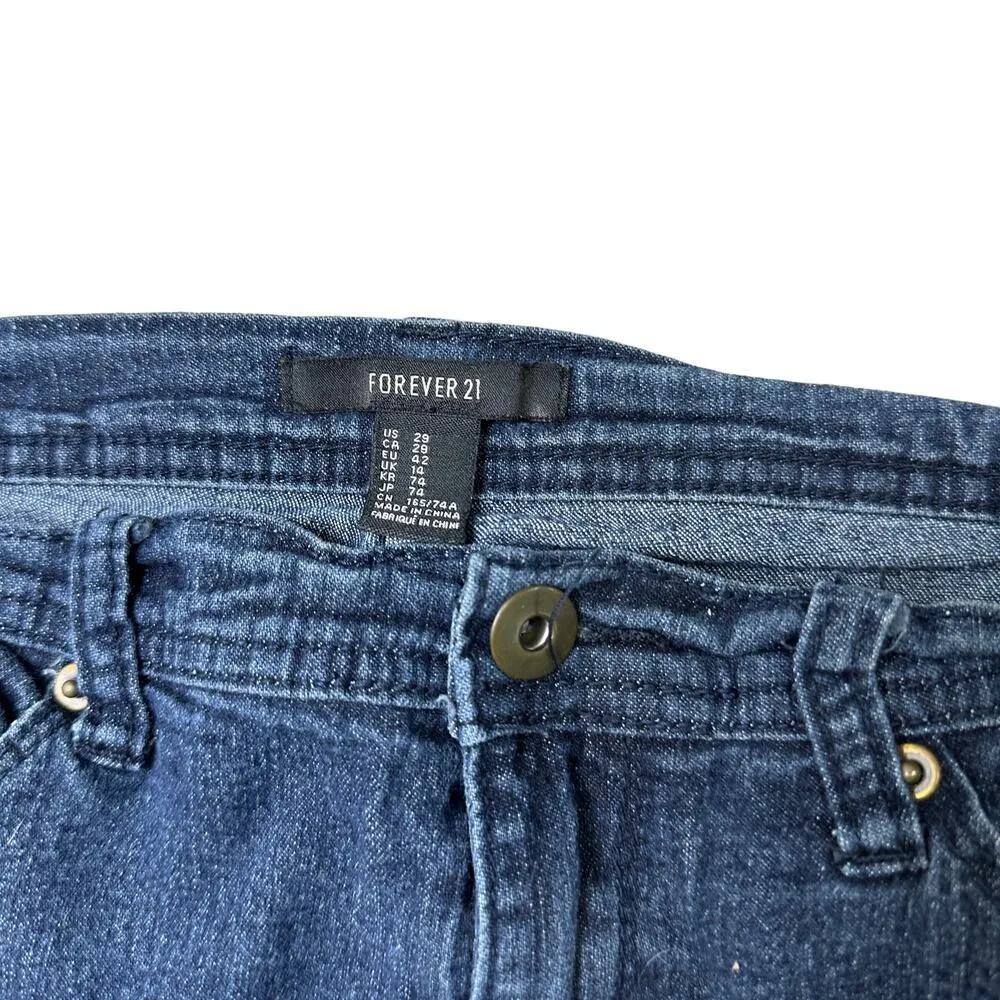 Forever 21 Dark Wash Skinny Stretch Jeans Low Rise 29 - Image 2