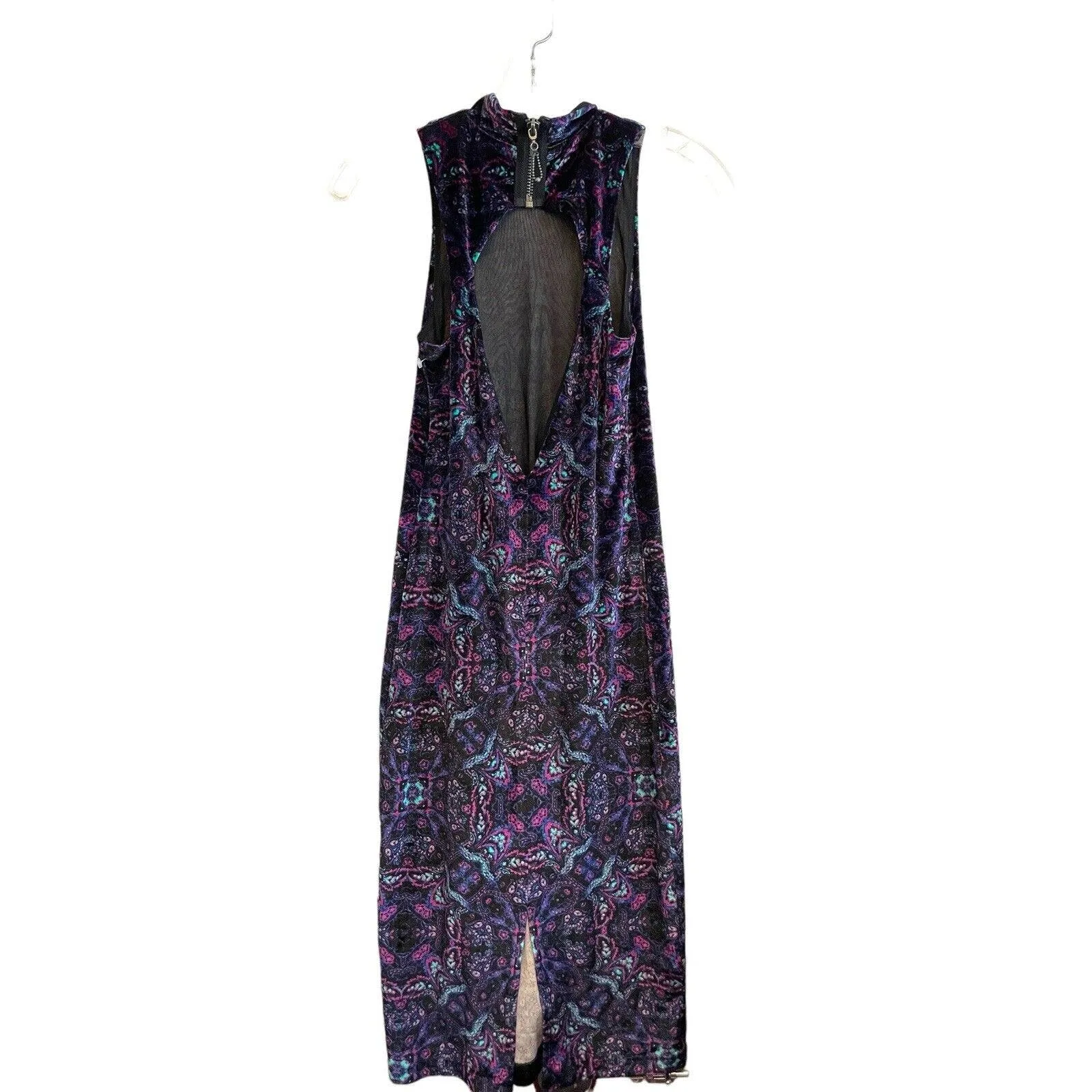 Urban Outfitters Ecote Sleeveless Velour Dress Size Small Cut-out‎ Midi Baroque - Image 2