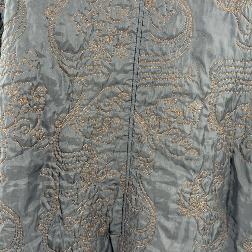 Chico’s Designs quilted embroidered XL jacket casual office neutral vintage - Image 5