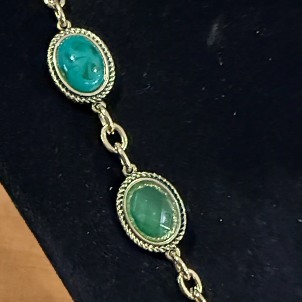 Bourbon & Bowties green and gold tone necklace - Image 3