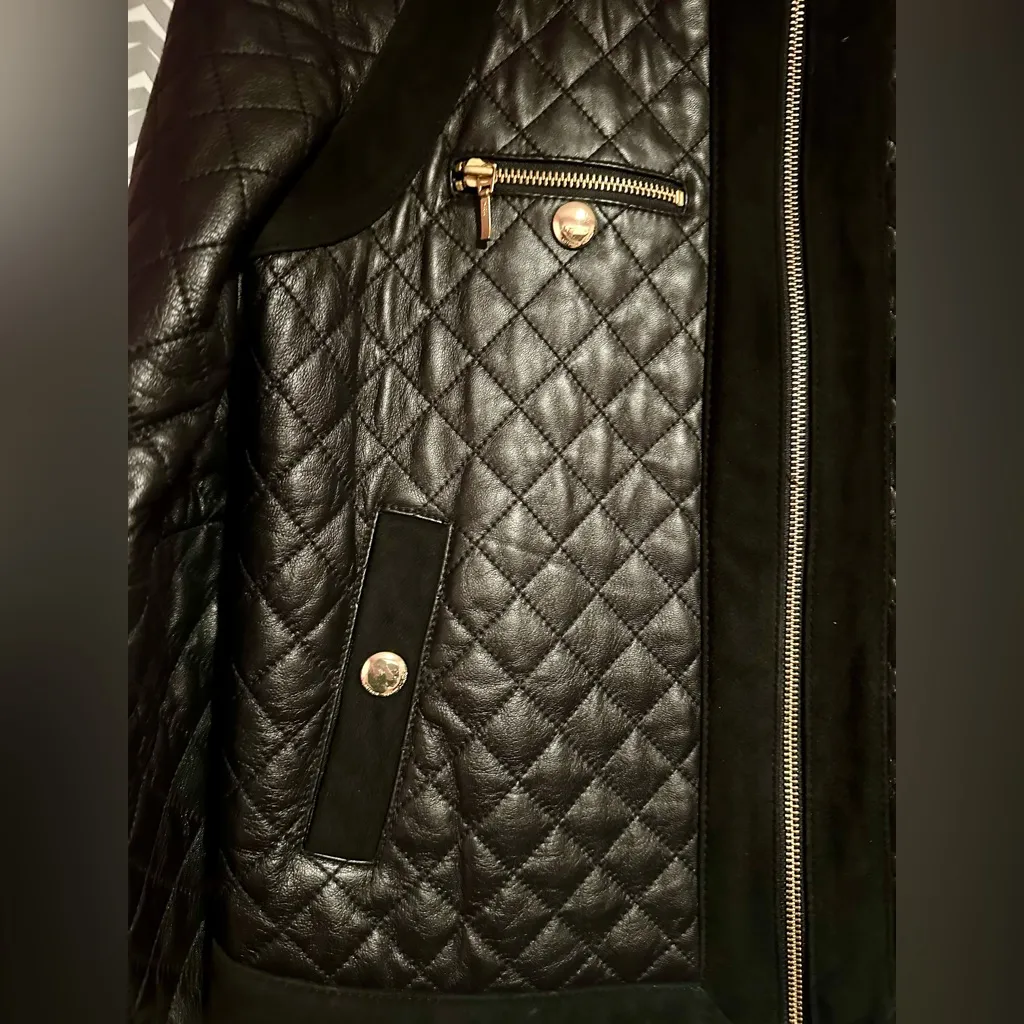 Antonio Melani | REAL Leather Quilted Jacket, Size S - Image 4