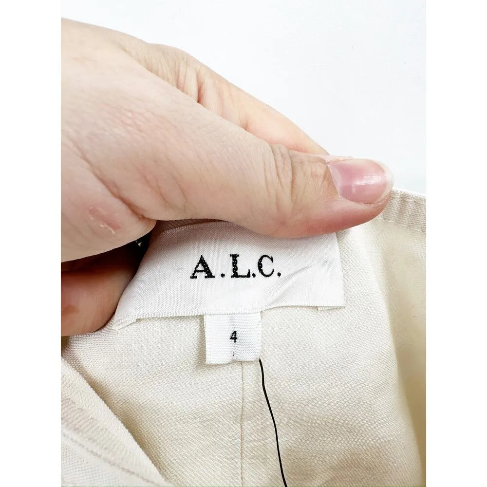 A.L.C. Mila Frank Jumpsuit in Ivory White Tie Waist Size 4 NEW - Image 6