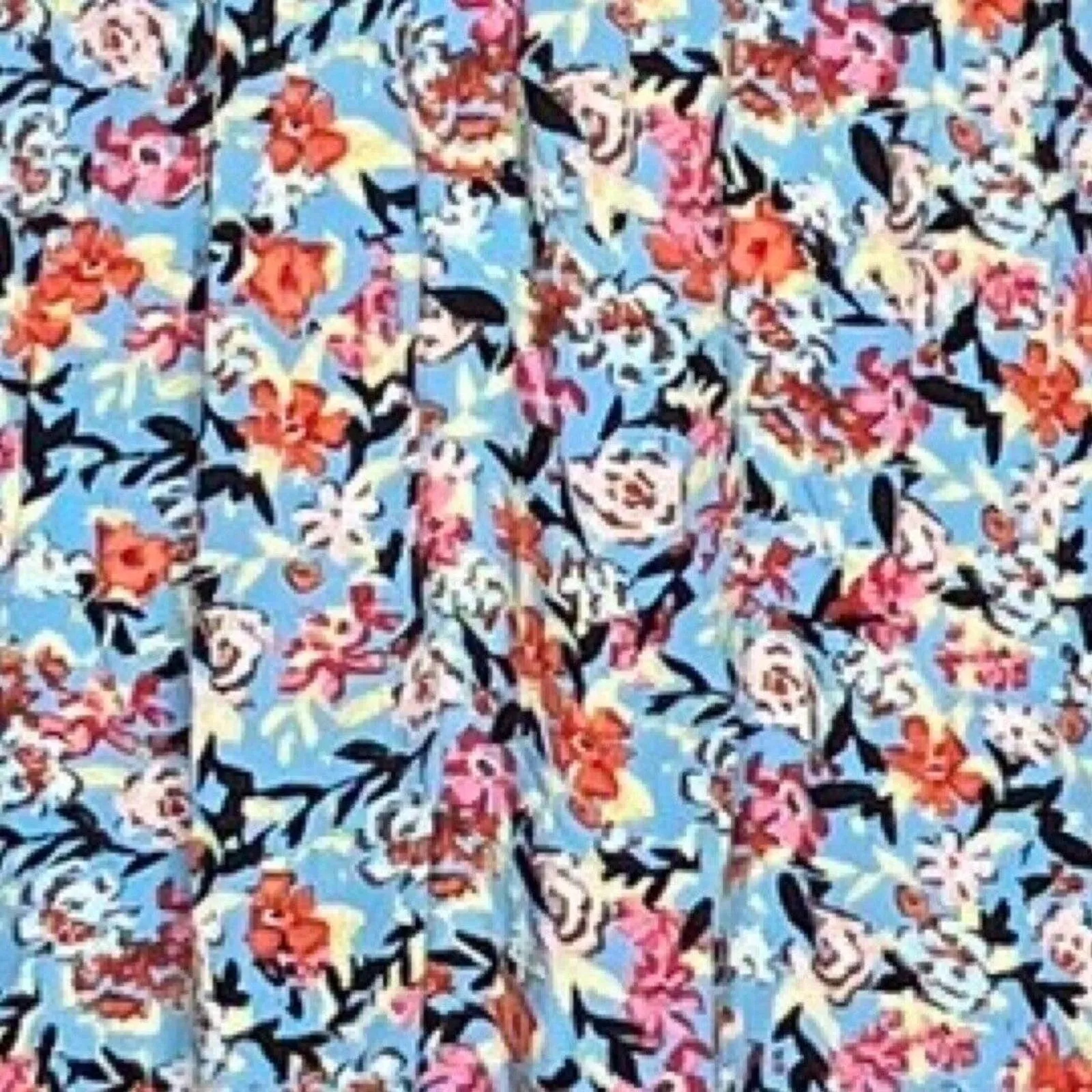 Zara Dress Womens XS Blue Pink Ditzy Floral Midi Bohemian Cottagecore‎ Prairie - Image 6