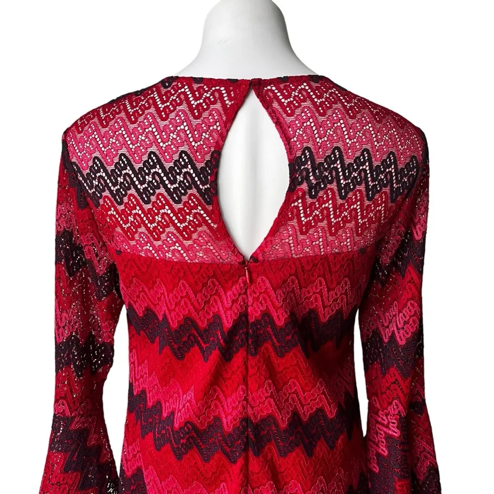 NWT, Trina Turk Lovey Bell Sleeve Illusion Dress, Sz 6 - Image 11