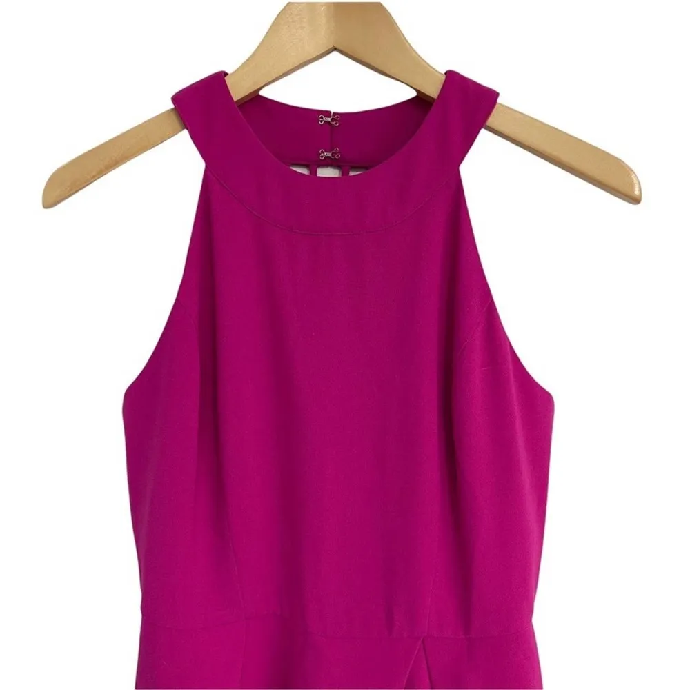 ADELYN RAE Dress Strappy Back Fit and Flare Magenta Cage Skater Back Size Small - Image 8