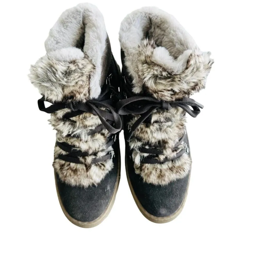 Cougar Daniel Suede Faux Fox Fur Waterproof Boot Pewter Grey NEW Size 36 / 6 Gray - Image 3