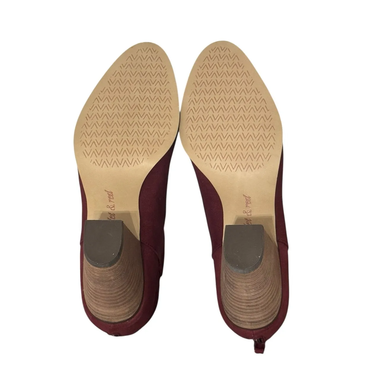 New! Violet & Red Jackson Laser Cut Topline Booties in Burgundy Red - Image 7