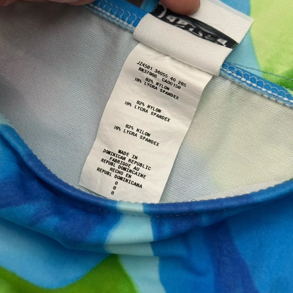 Vintage y2k retro Hawaiian blue floral halter tankini set - Image 3