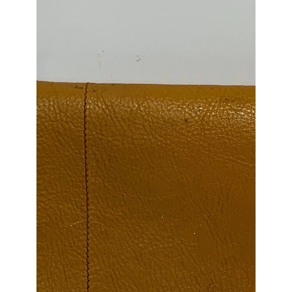 Vintage Leather Camel Color 4 Pocket 12x8" Clutch Purse Tan - Image 9