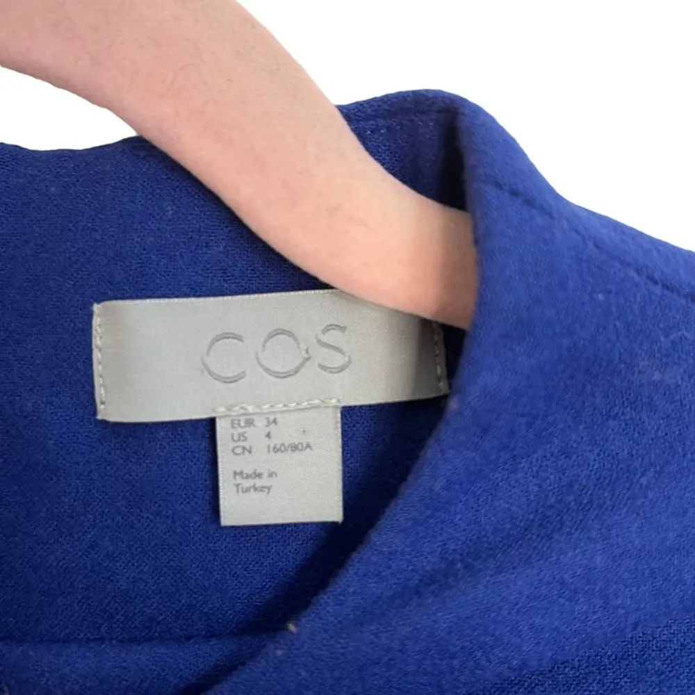 COS Cobalt Blue Wool Blend Sheath Dress - Image 4