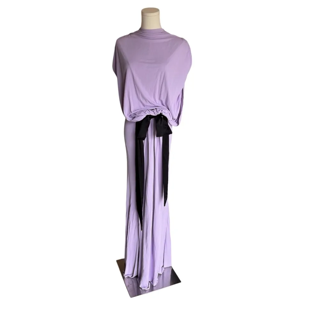 Helsa - NWT Constantina Jersey Dress With Bow in Amethyst Sz XL - Image 5