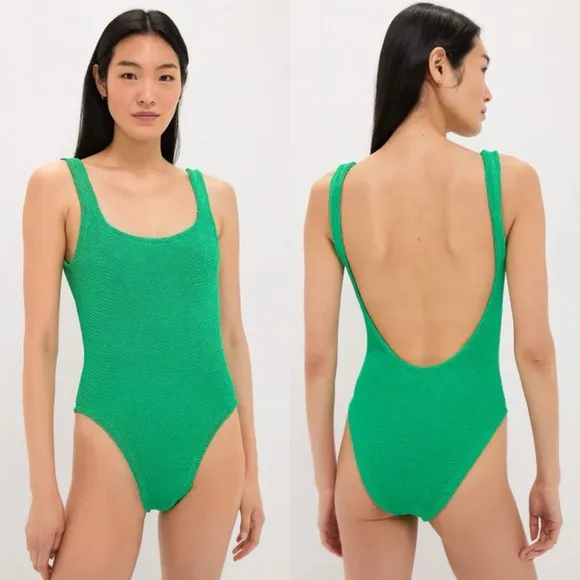 NWT Hunza G Classic Square Neck One Piece Emerald OS Green - Image 2