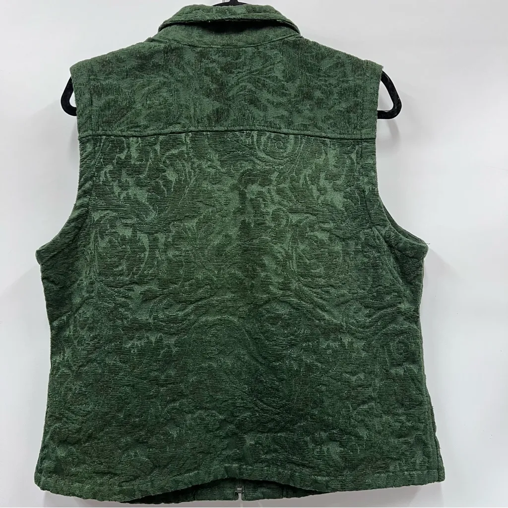 Christopher & Banks Forest Green Textured full zip up Vest pxl granny chic - Image 7