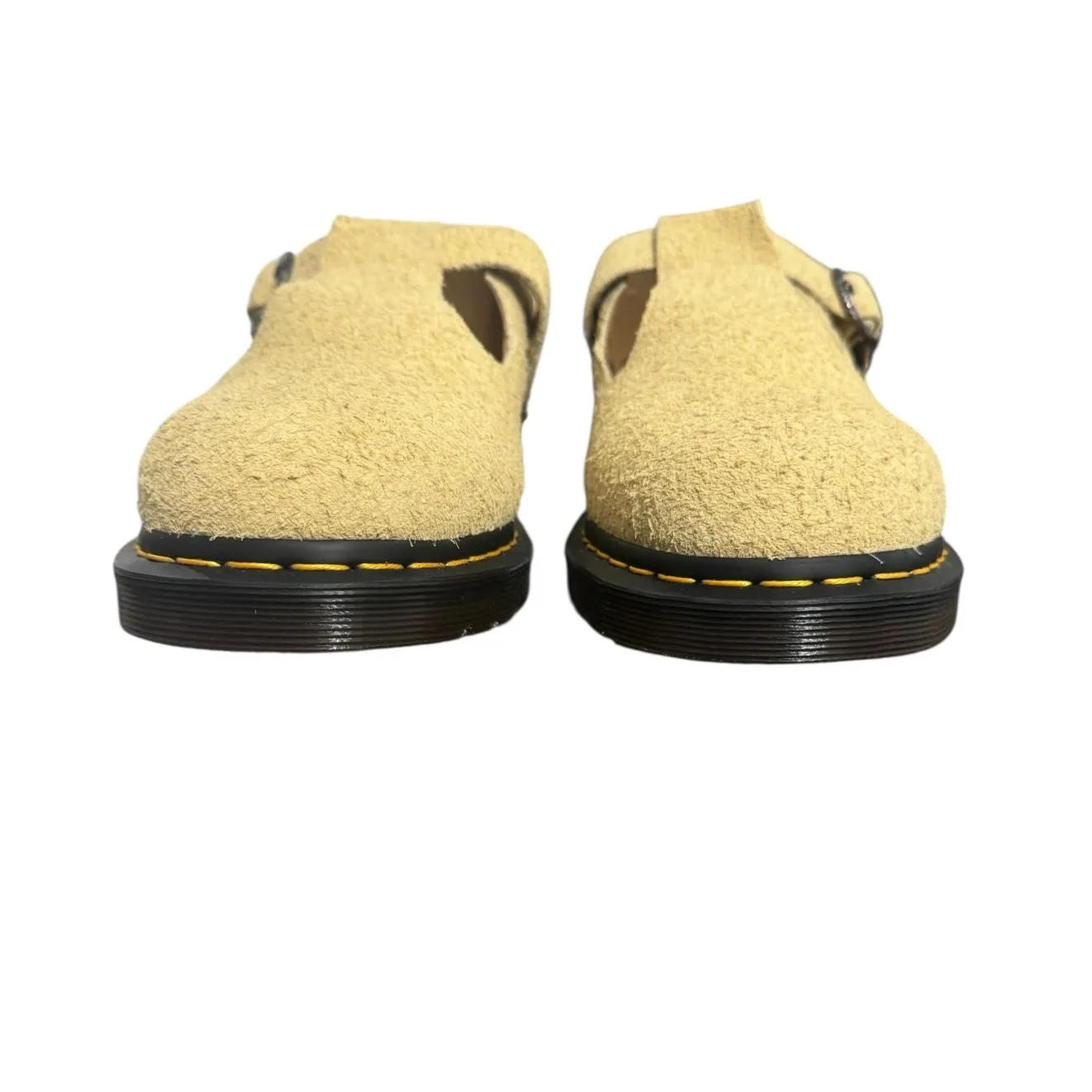 New! Dr Martens T-Bar Hazy Yellow Long Napped Suede Mary Janes - W 11 / M 10 - Image 5