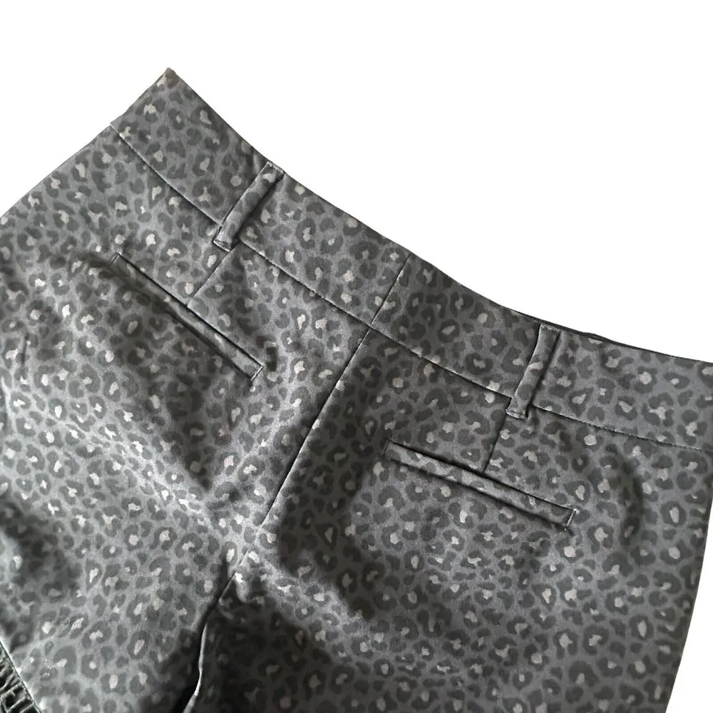 Rebecca Taylor Leopard Print‎ Shorts Size 2 Gray Black Animal Print Maximalist - Image 6