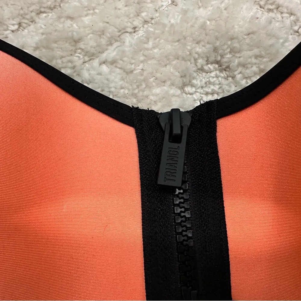 Triangl Orange Neoprene Front Zip Strapless Bikini Top S? - Image 2