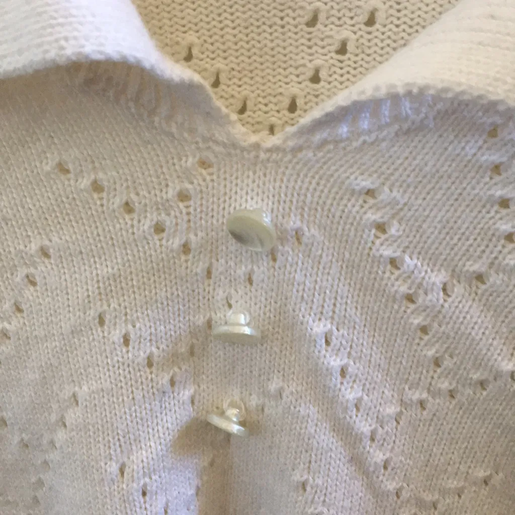 FINAL MARKDOWN short sleeved knit top medium White - Image 5