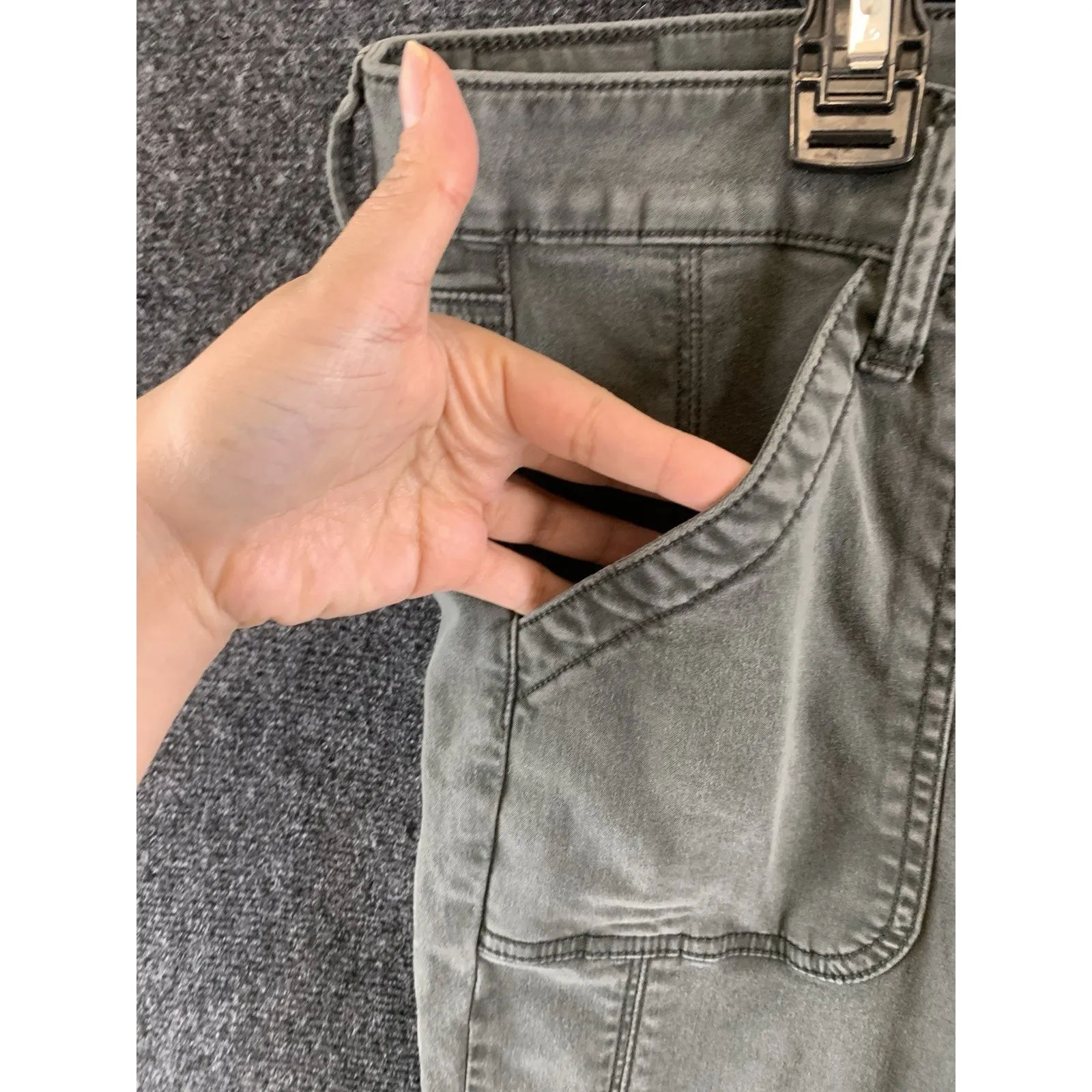 American Eagle Women’s Jeggings Moto Army Green Grunge Size 18 - Image 3