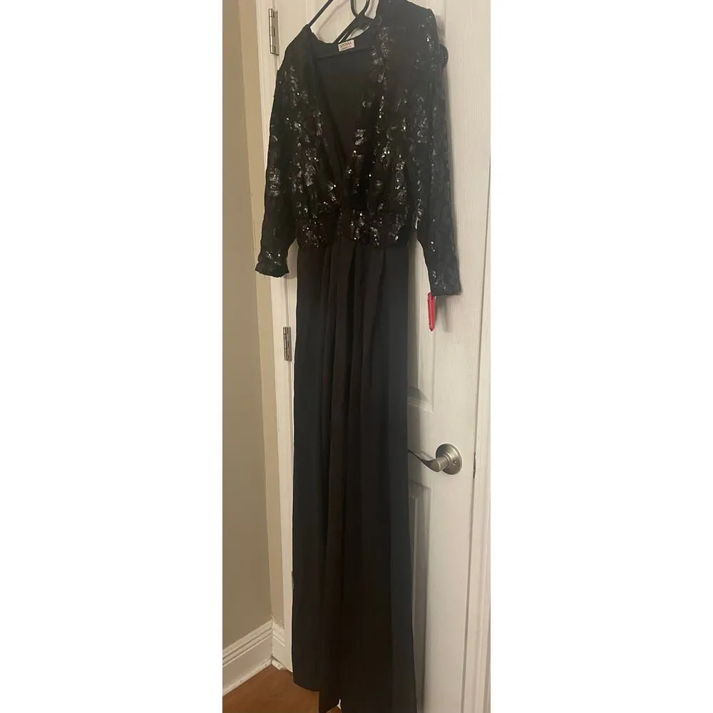 Kiyonna Black Evening Dress with lace Bodice and full lined chiffon skirt, A64 Size XL - Image 4