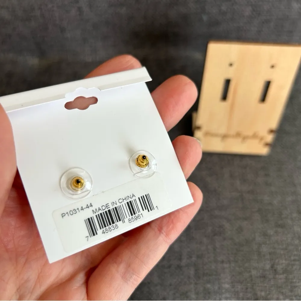 Juicy Couture Crown Heart Stud Earrings, White, Gold - Image 5