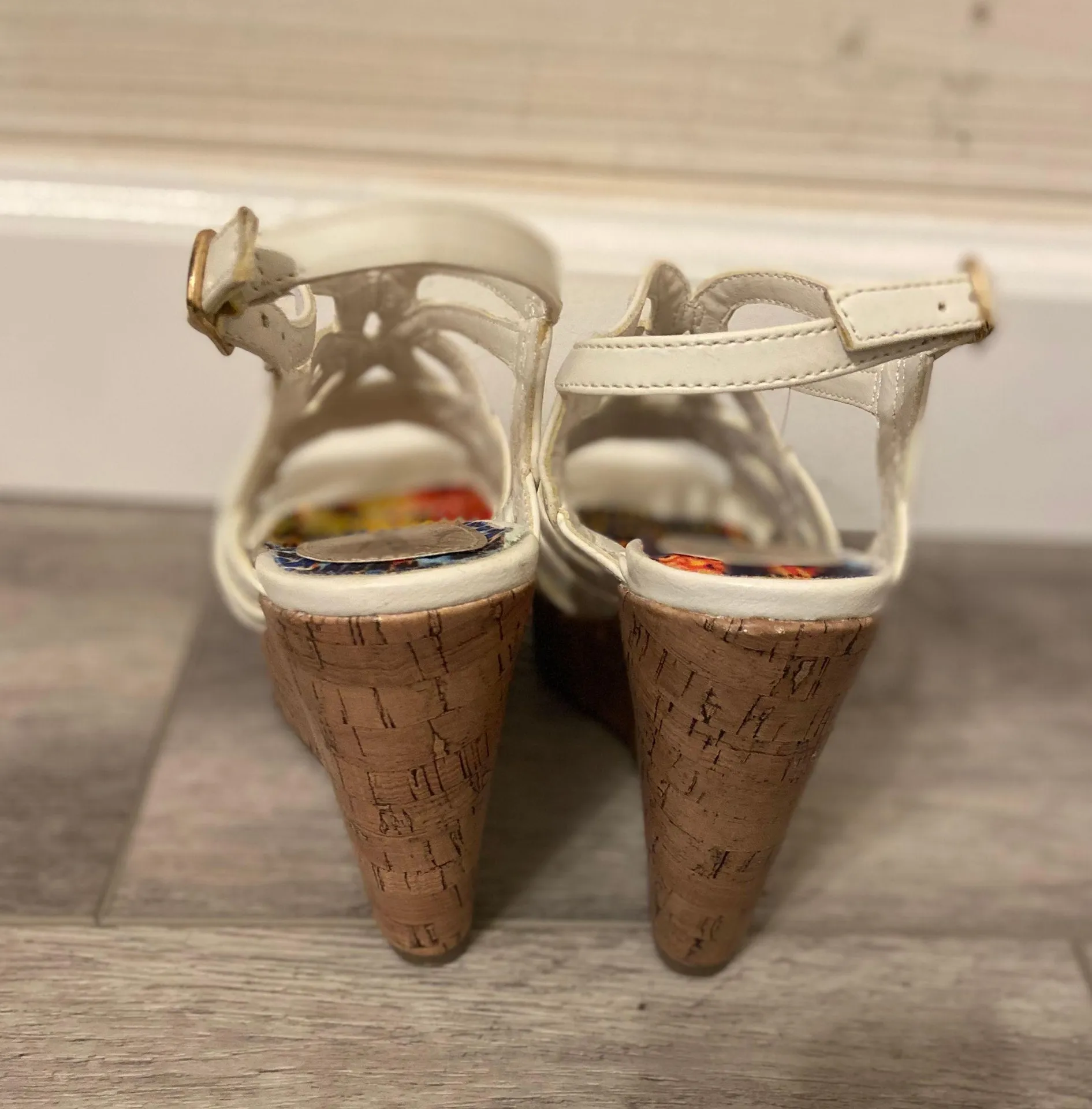 Madden Girl White Cork Wedges - Image 3