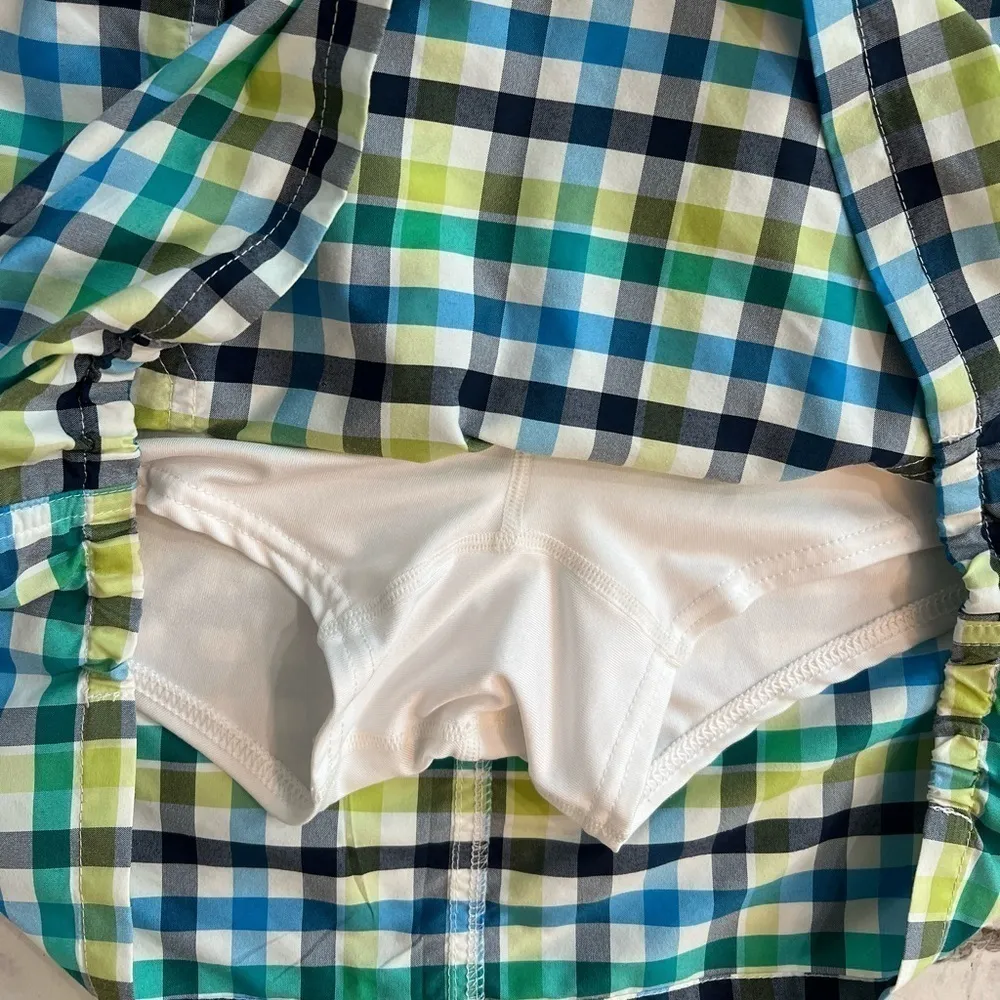 Columbia checkered tennis skort, white shorts lining, size M, EUC - Image 6