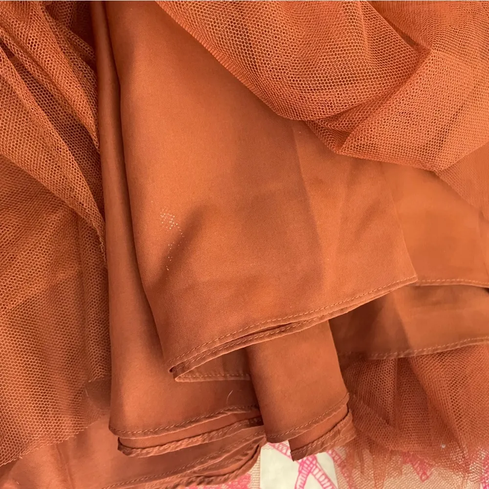 Revelry Madeline Rust Tulle Maxi Dress Orange Size 10 - Image 7