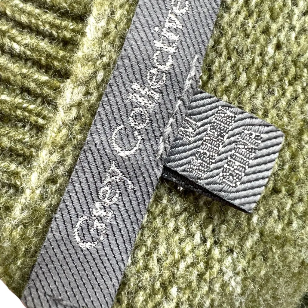 Grey Collective Ruffle Sleeve Sweater Olive Green Size Medium - Image 9