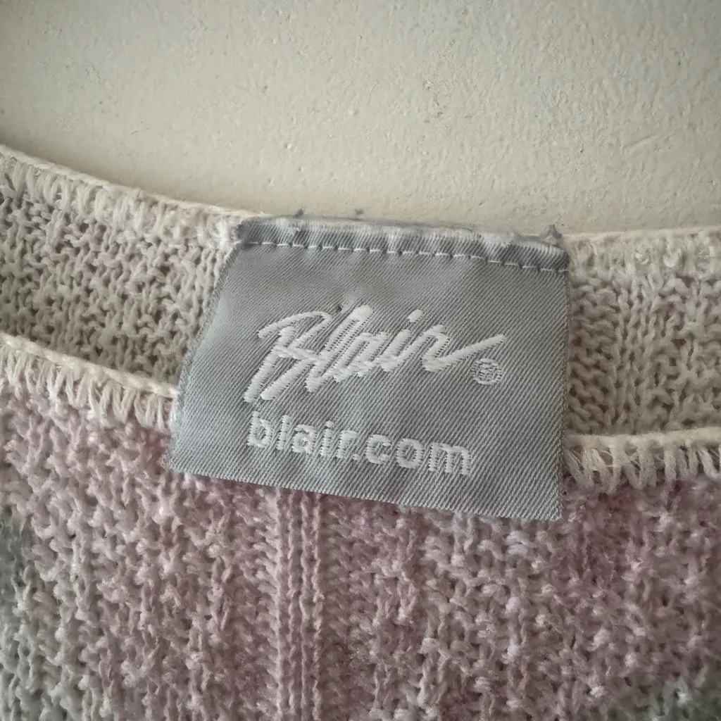 Blair Vintage 90’s Pastel Terrycloth Knit Floral Top - Image 5