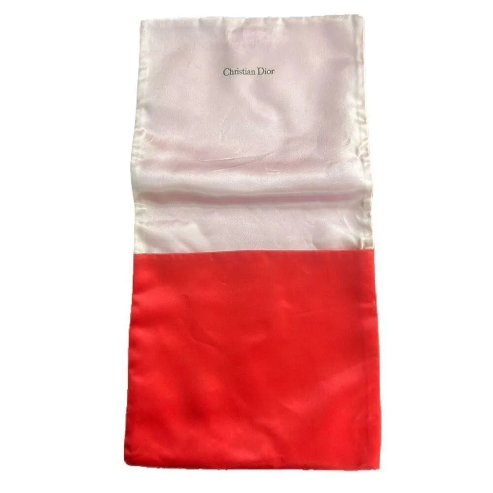 Vintage Christian Dior red silk lingerie scarf pouch. - Image 4