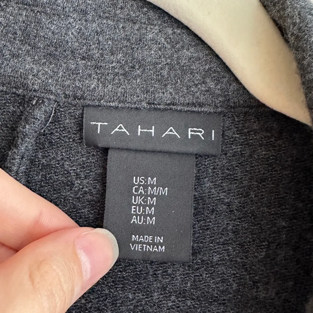 Tahari Dark Grey Stretch Sweatshirt Blazer, Casual Workwear, Size Medium - Image 11