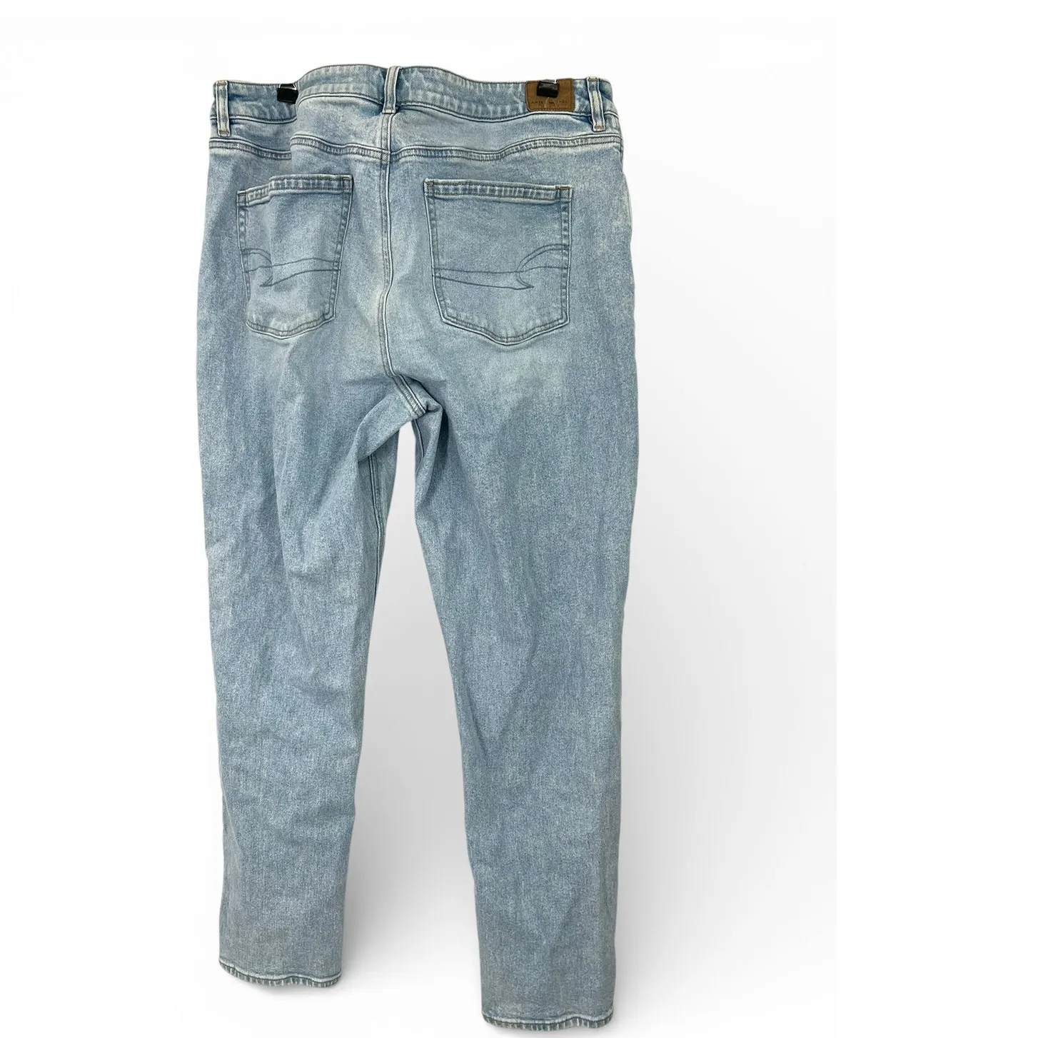 American Eagle 16 light wash denim mom jeans strigid straight leg 29" inseam - Image 6