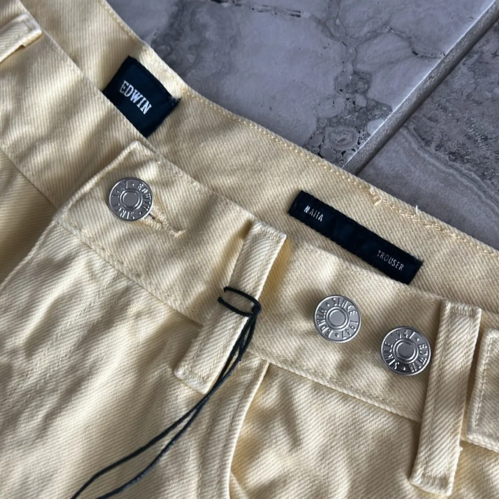 Anthropologie’s Edwin Maiia Trouser Wide Leg Jeans in Lemonade, Size L NEW $228 - Image 11