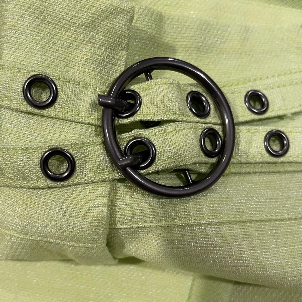 New JOA Women's Wide Leg Pants with Fashion Belt, Light Lime, Medium - Image 6