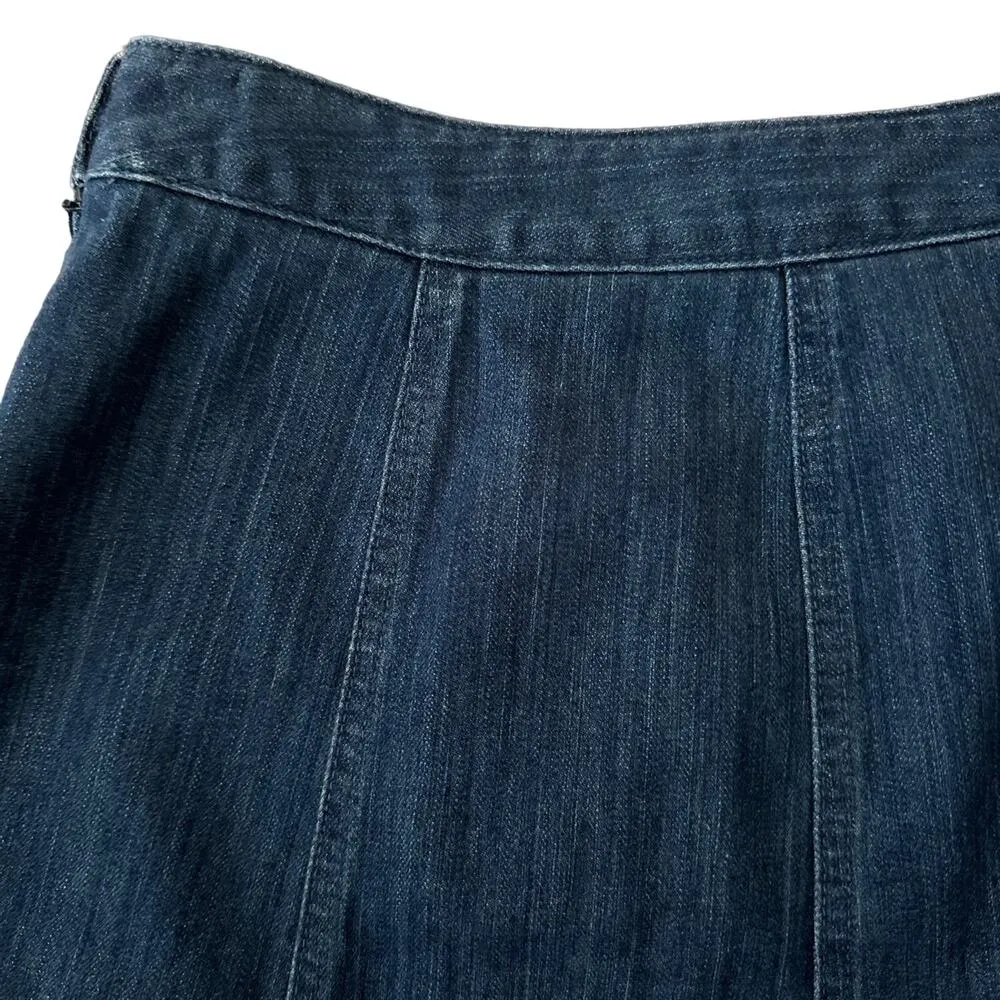 Vintage L.L. Bean, classic fit knee length denim skirt with pockets size 4 - Image 8