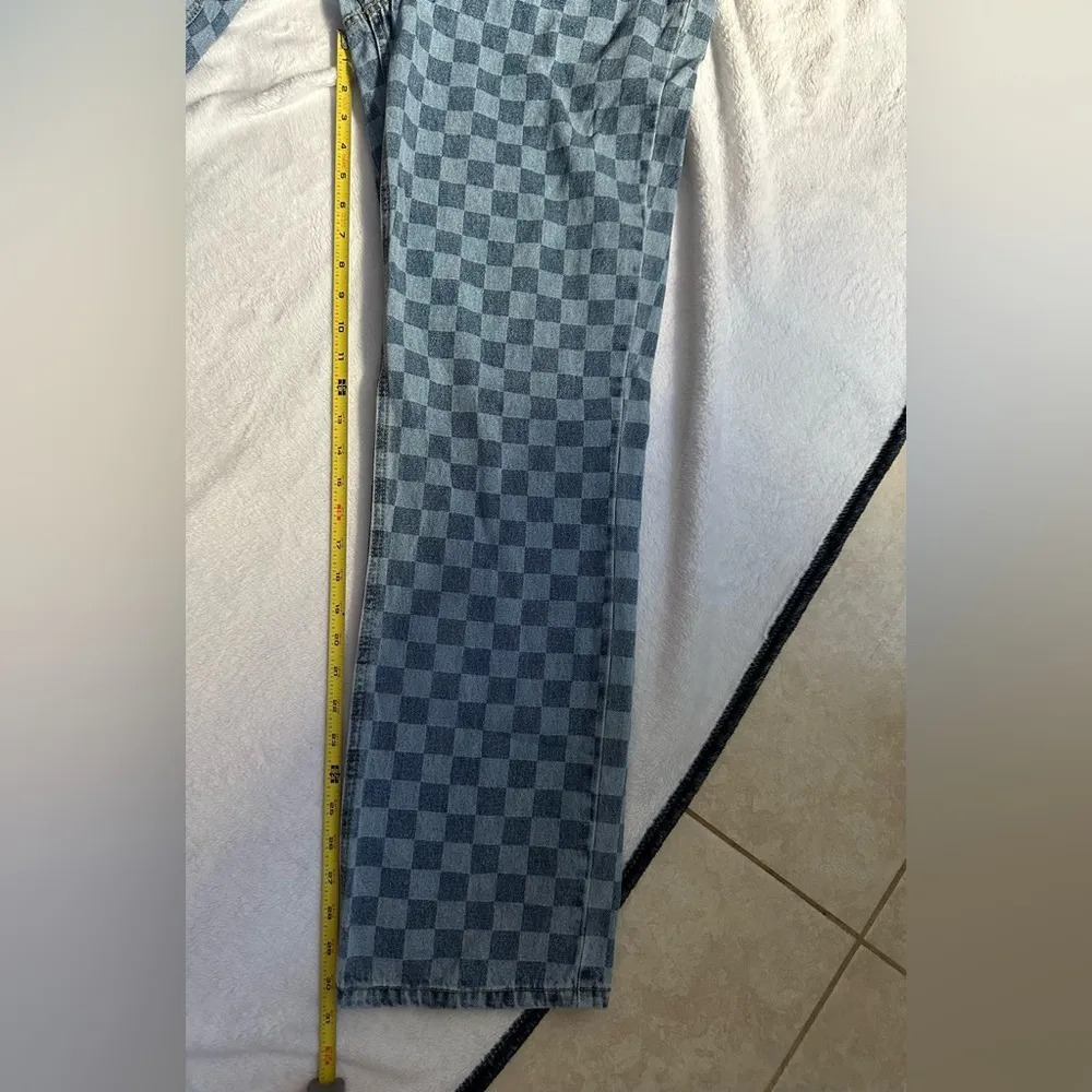 RSQ x Tillys Checkerboard Denim Straight Leg Jeans in Blue Medium Wash - Size 29 - Image 12