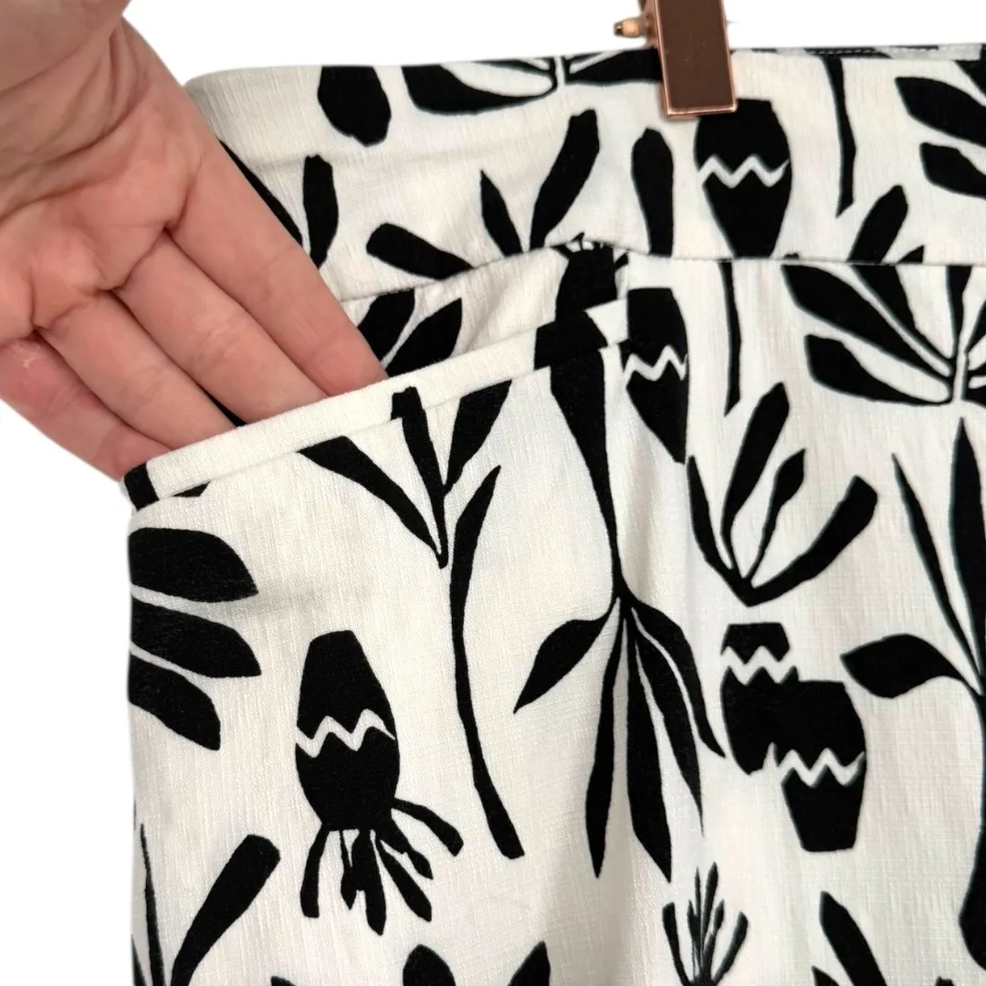 Chicos Womens Brigitte Artisan‎ Botanical Floral Ankle Pants Black White Size 18 - Image 8