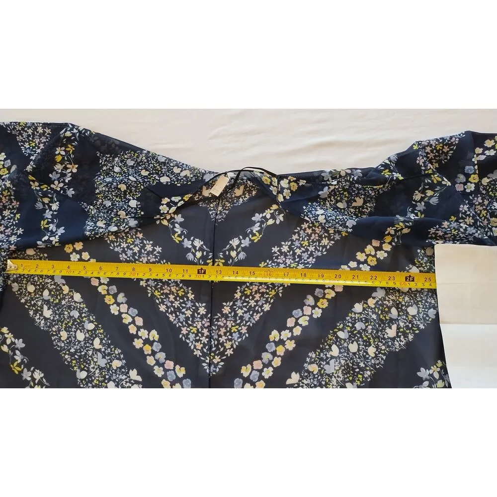Ext 1946 Navy Blue Floral Kimono One Size for Women - Image 6
