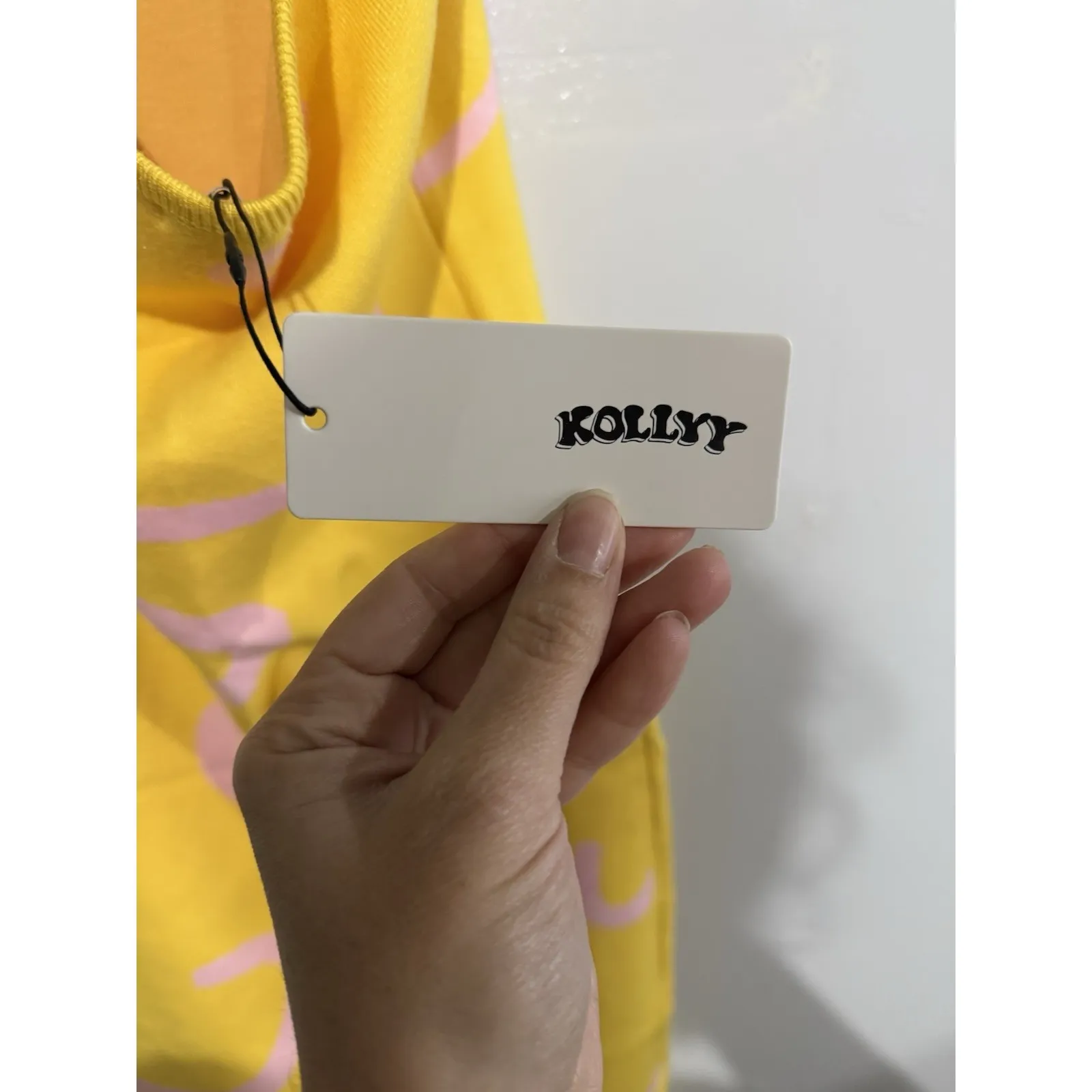 Kollyy Women's‎ Y2K Yellow Abstract Body Con Dress Size S NWT - Image 3