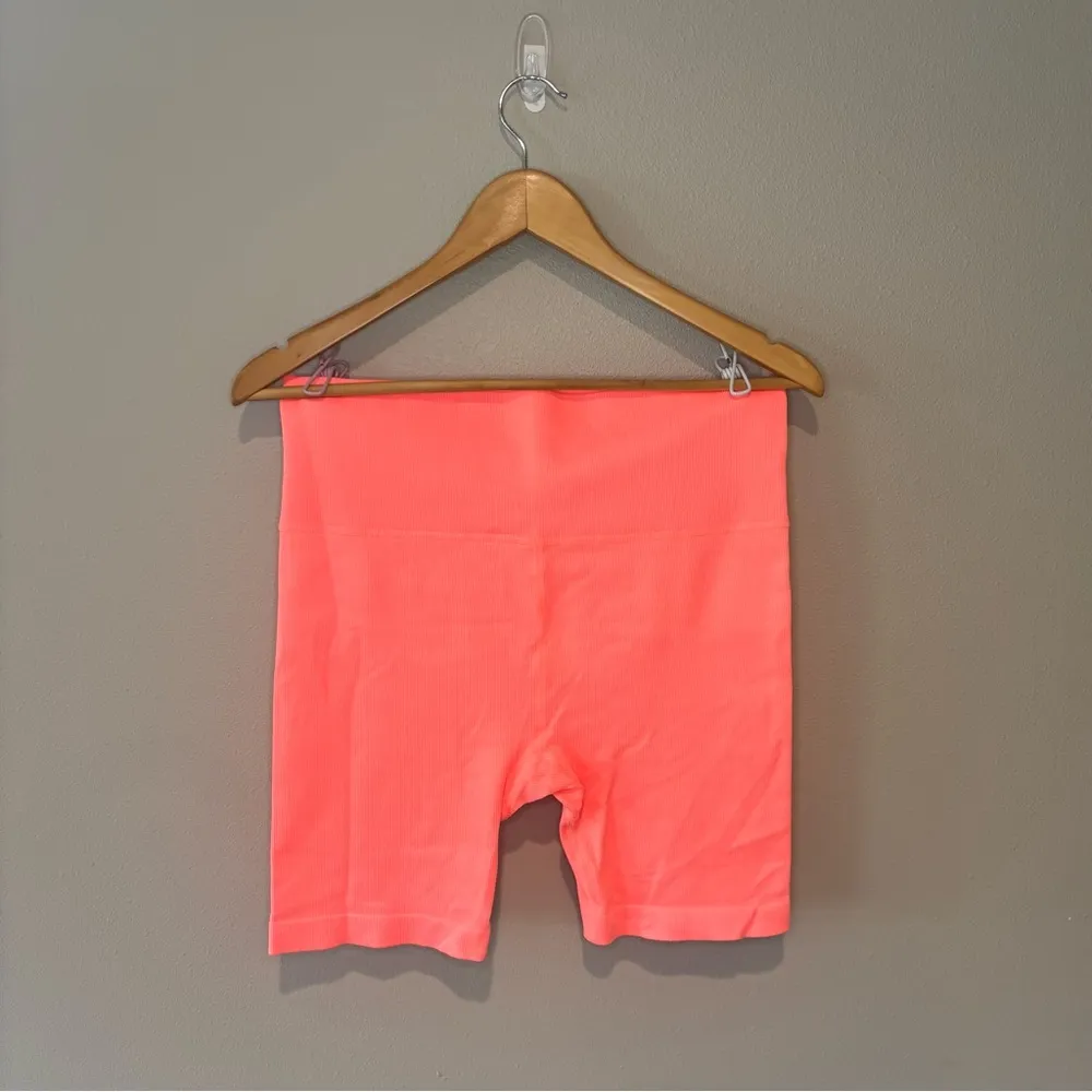 LOVE&SPORTS Neon Orange Athletic Gym Shorts Spandex, High Rise Like New‎ XL - Image 2